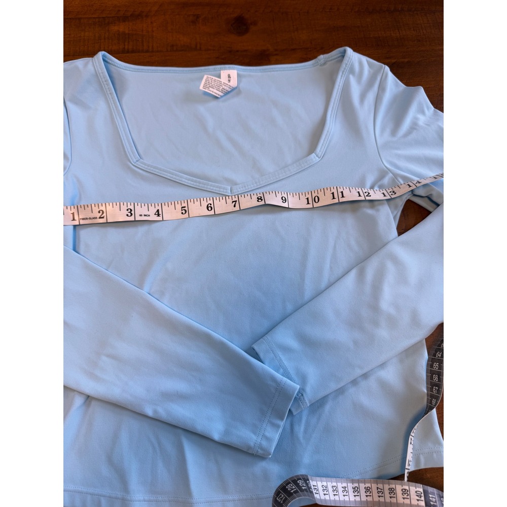 All In Motion Long Sleeve Stretchy Athletic XS Blue Crop Sweetheart Activewear - Picture 5 of 5